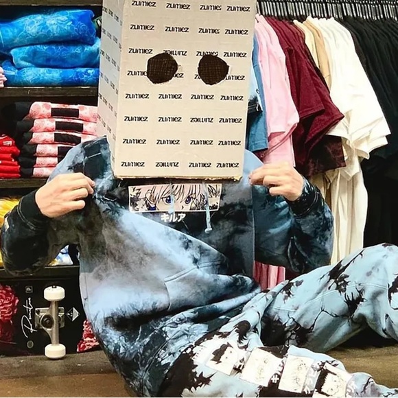 Hunter x Hunter Hypland Anime Killua Eye Box Logo Sweatshirt Hoodie Sz M Tie Dye - Picture 3 of 11